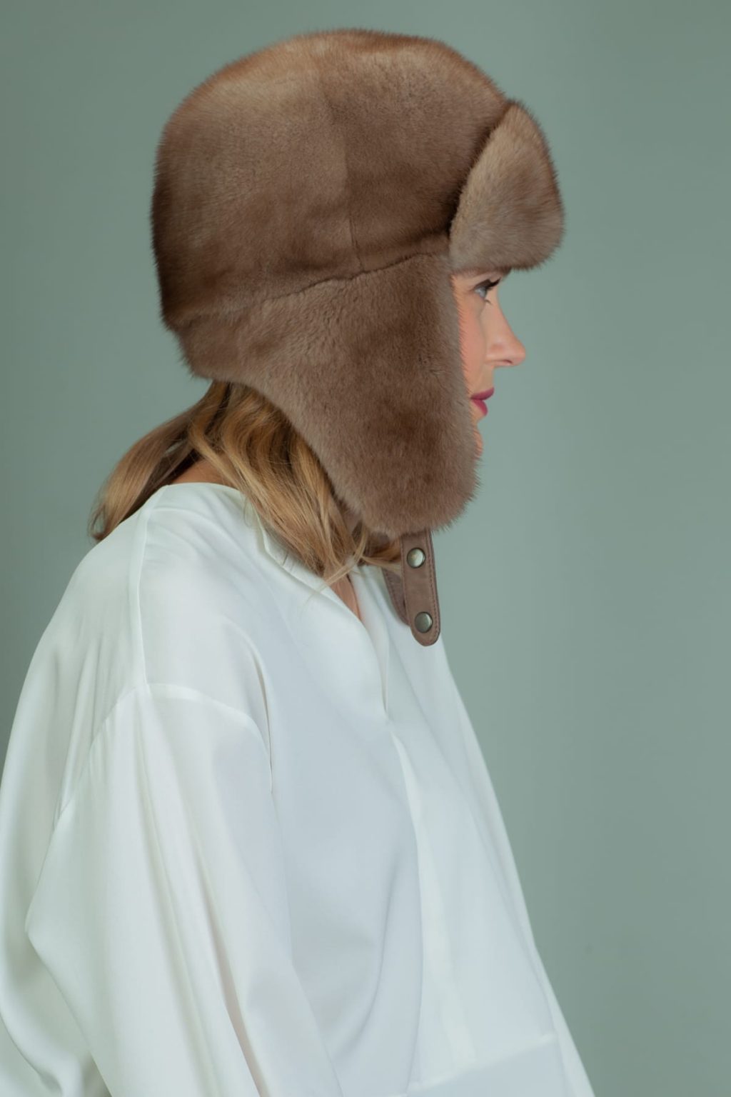 Light Brown Mink Fur Ushanka Hat for Men & Women | Handmade by NordFur