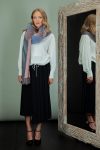 purple wool shawl with fox fur collar