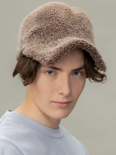 brown sheepskin snap hat for men and women