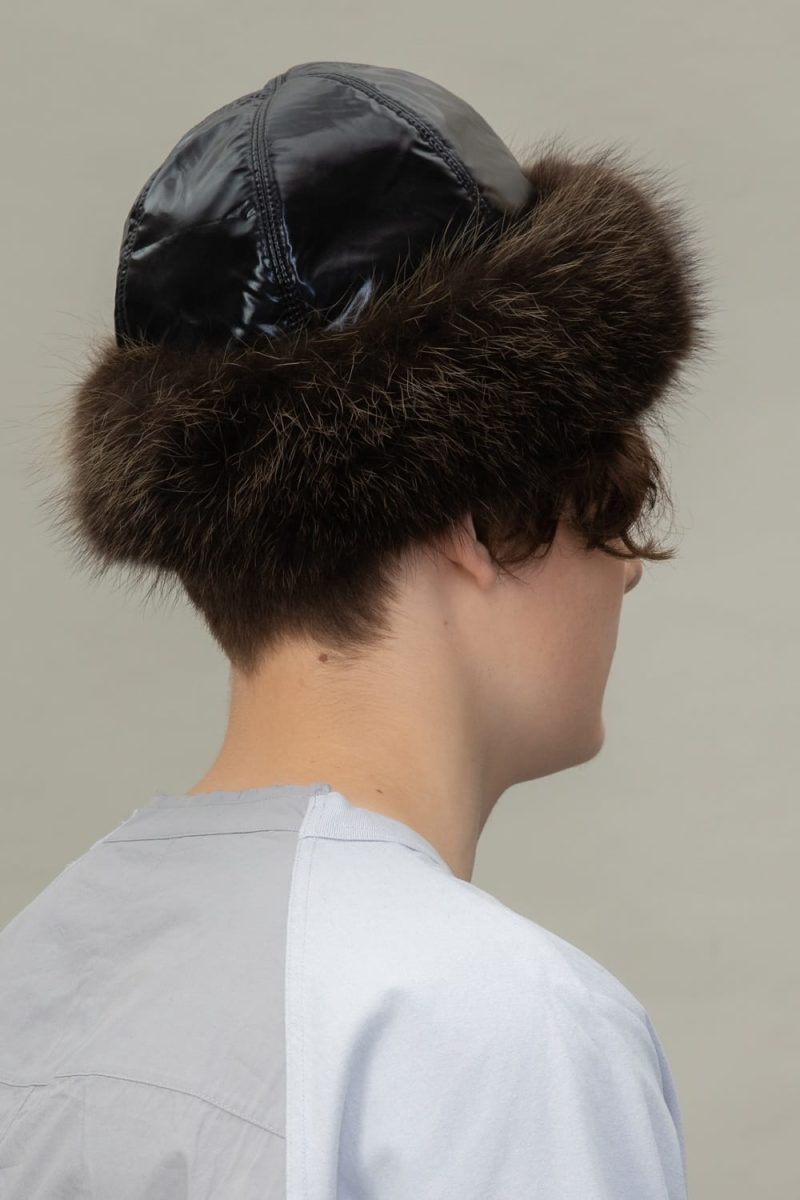 round raccoon fur puffy hat