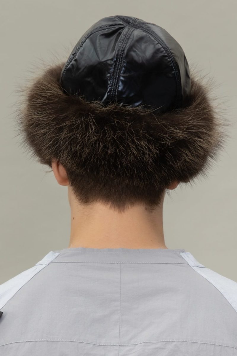 round raccoon fur puffy hat