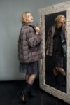 purple mink fur coat