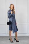Dark Blue Mink Fur Handbag