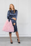 Pink Fox Fur Handbag