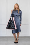 Pink Fox Fur Handbag