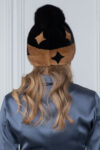 Multicolor Mink Fur Hat Fox Fur Pom-Pom