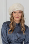 Vintage Style Pearl Mink Fur Beret