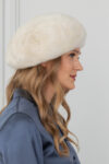 Vintage Style Pearl Mink Fur Beret