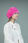 Wide Pink Mink Fur Headband